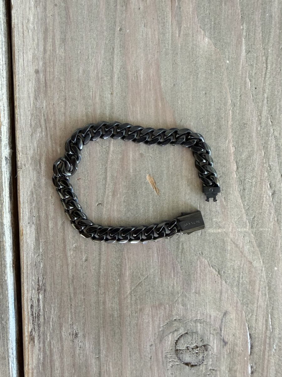 JAXXON Black Cuban Link Bracelet 7.5” – Stainless Steel – Excellent Condition