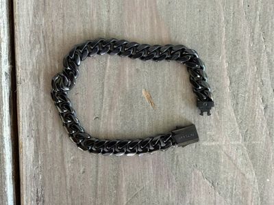 JAXXON Black Cuban Link Bracelet 7.5” – Stainless Steel – Excellent Condition