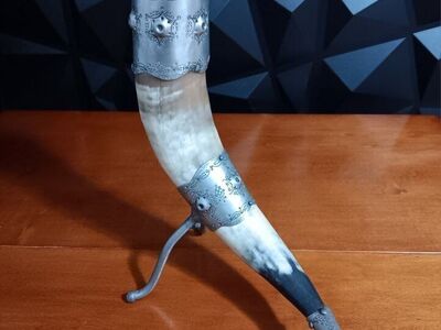 Terne Tinn Handmade Norwegian Viking Drinking Horn