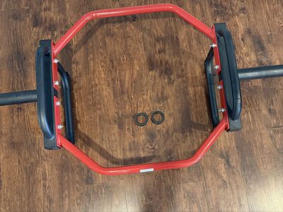 CAP Red and Black Steel Hex Trap Bar with Built-in Jack and Collars