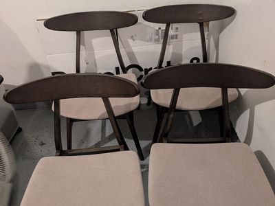 Set of 4 Walnut Dining Chairs