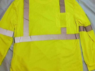 2 New Hi-Vis Long Sleeve Safety Shirts - Size XL