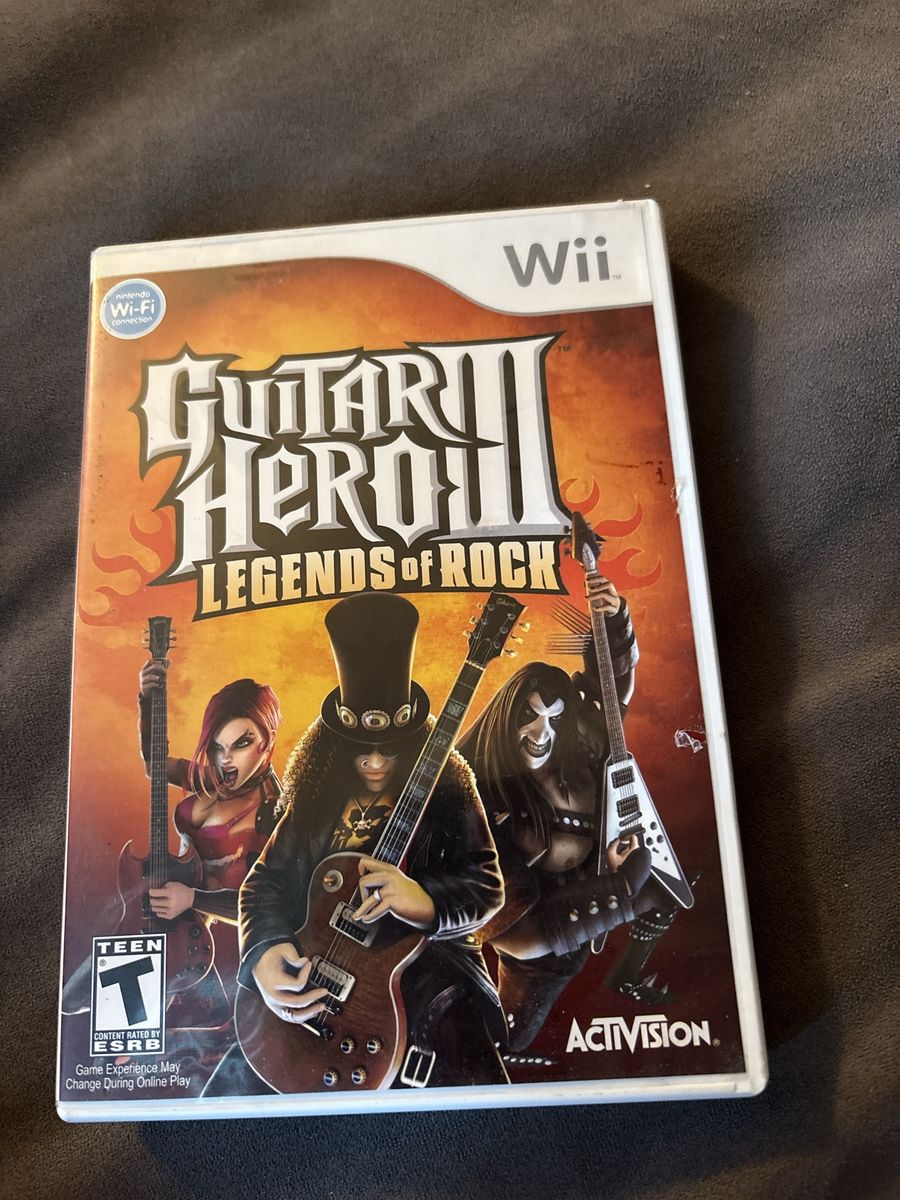 Guitar Hero III: Legends of Rock - Nintendo Wii Video Game Case & Disc