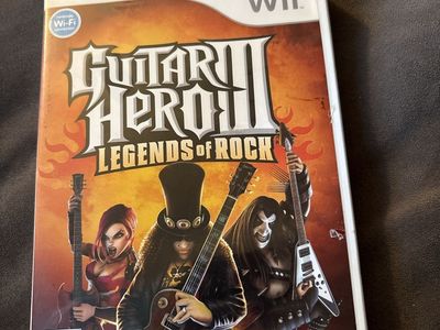 Guitar Hero III: Legends of Rock - Nintendo Wii Video Game Case & Disc