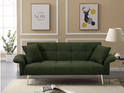 Brand new! 70 inch Velvet Green Couch / Futon