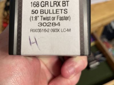 168gr Barnes LRX 284