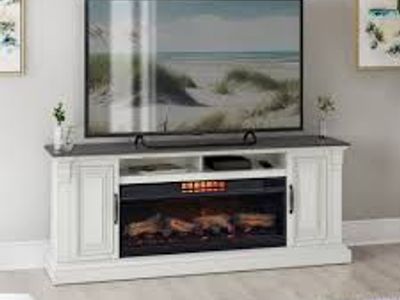 Tresanti Eloise 74in Console with 2-in-1 Classic Flame Coolglow Electric Fireplace with Fan 1783157 #104542