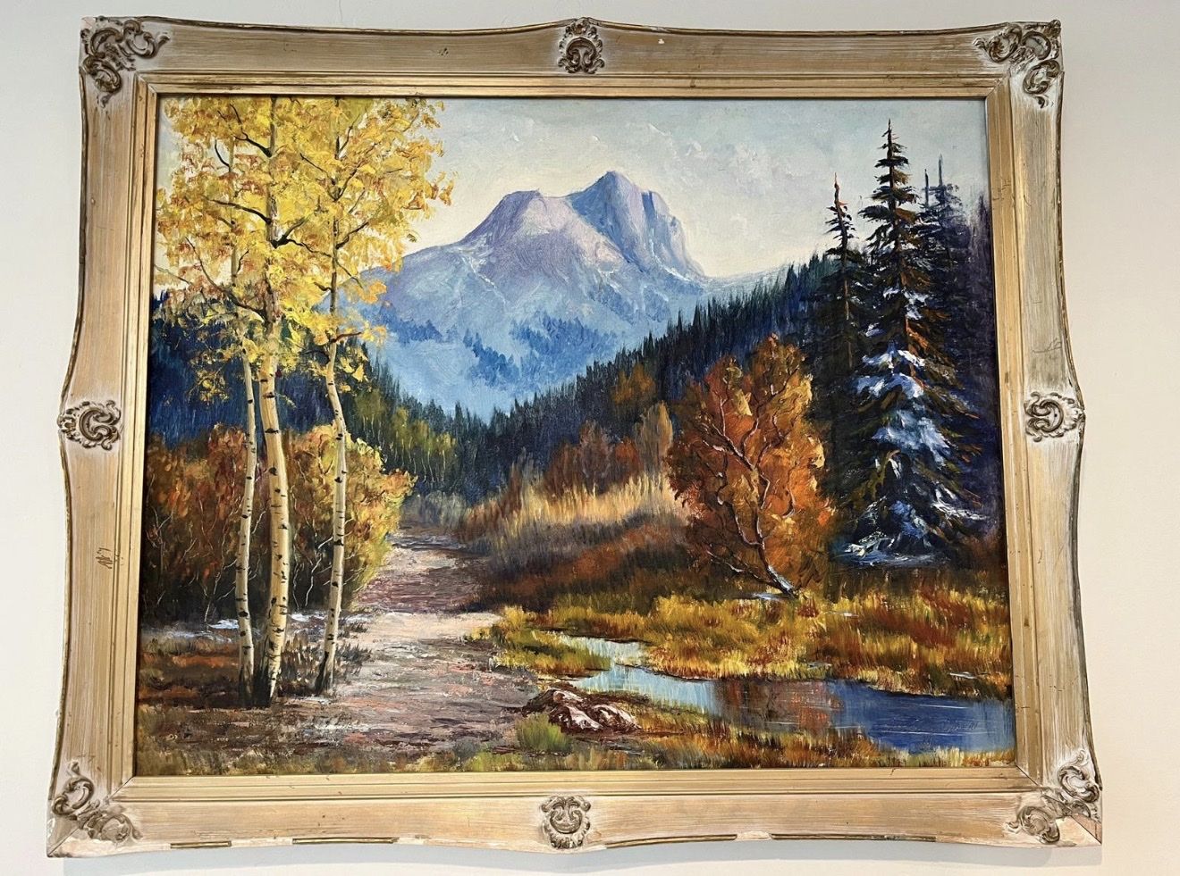 “ First Snow” - Pinecrest Utah Original 1966 Oil Painting signed 