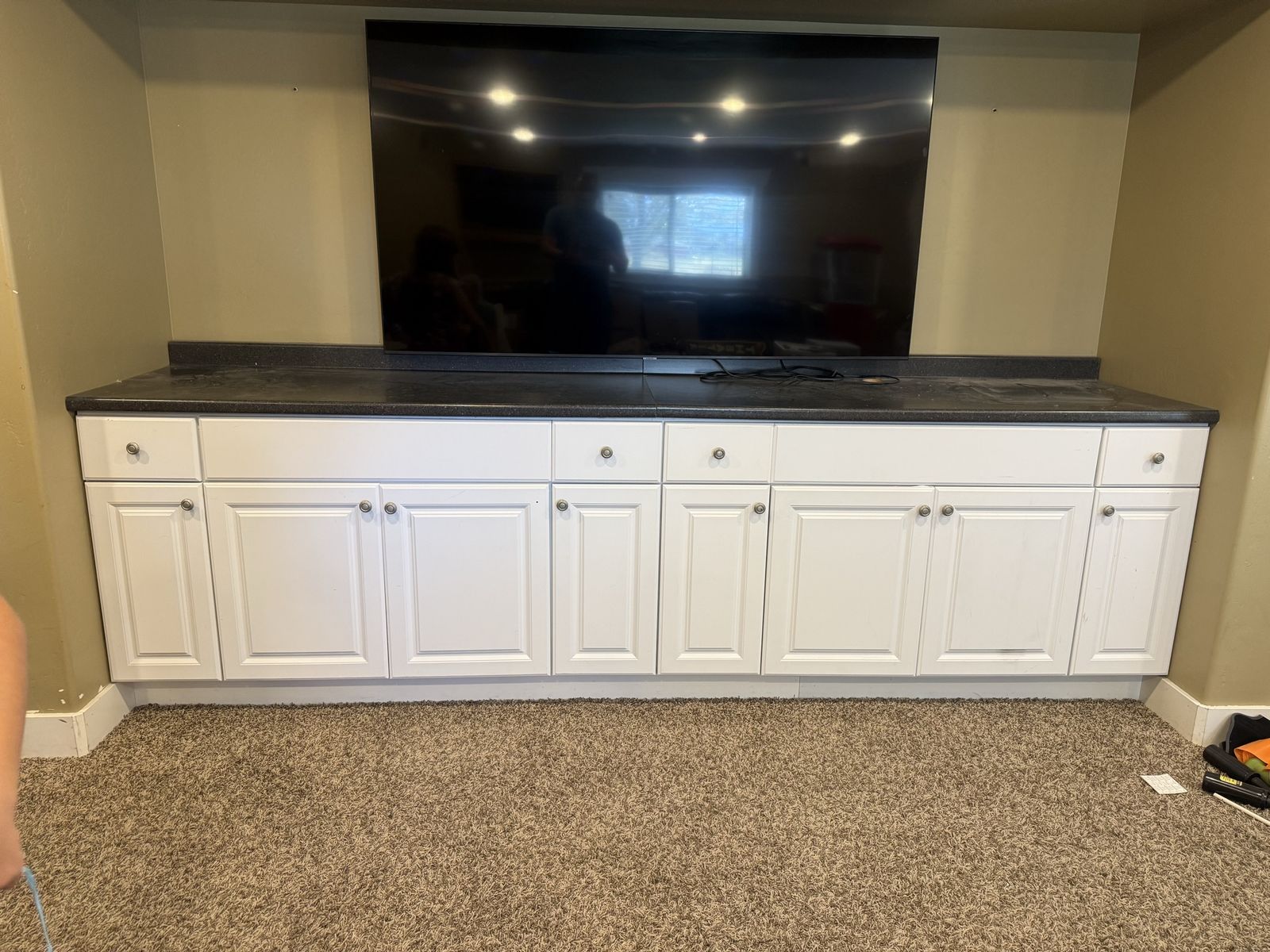 60” white vanity cabinets-