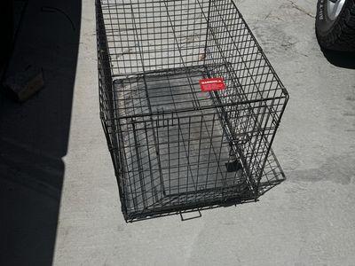 Used Black Wire Dog Crate, Collapsible Pet Carrier