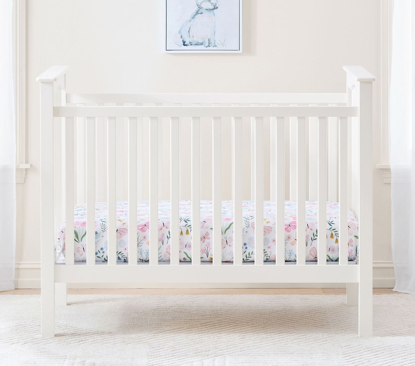 Pottery Barn Kids Kendall Fixed Gate Crib — Simply White – Mattress Included