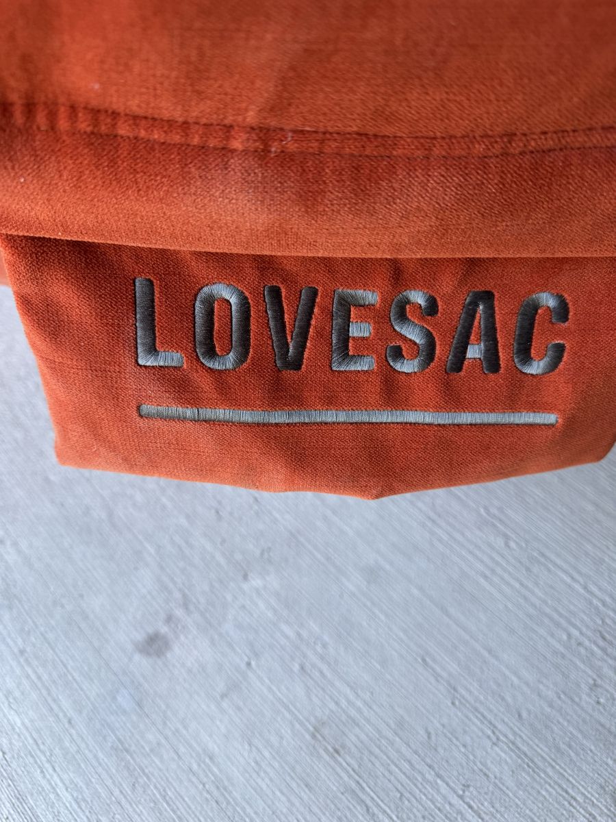 Lovesac Giant Bean Bag Chair - Excellent Condition, Orange Cover