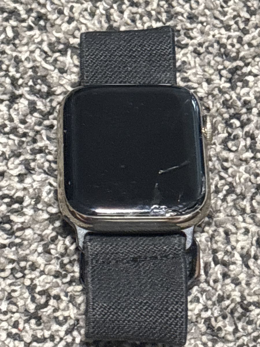 This is an Apple Watch Series 4, 44mm, Stainless Steel (GPS + Cellular)
