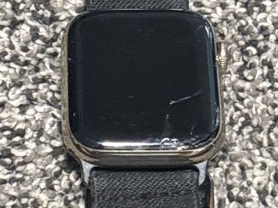This is an Apple Watch Series 4, 44mm, Stainless Steel (GPS + Cellular)