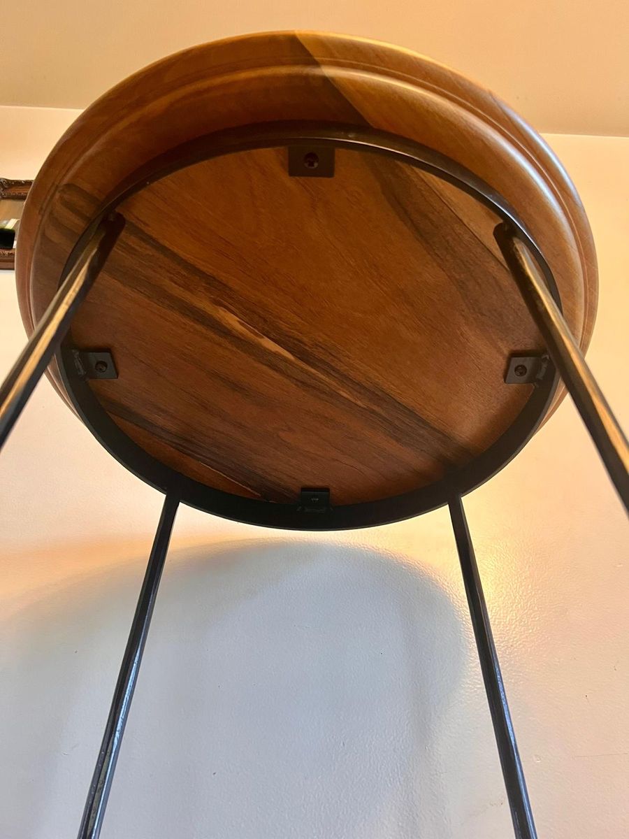 Round Wood & Iron Bar-Height Bistro / Pub Table