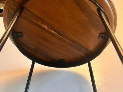 Round Wood & Iron Bar-Height Bistro / Pub Table