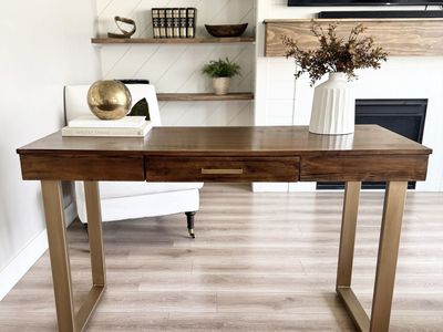 Beautiful | Modern | Contemporary | Style | Desk | Wood | Gold