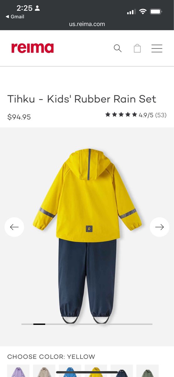 Reima Tihku - Kids' Rubber Rain Set 5T