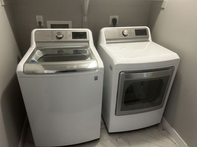 LG Washer and Dryer Set White Top Load and Front Load