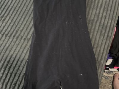Freestyle by Danskin Black Unitard Bodysuit Girls Size 10/12 Rhinestones