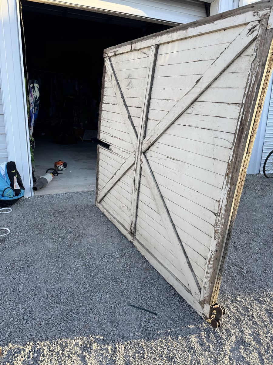 Real wood antique service station door