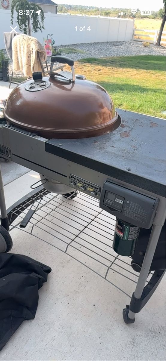 Weber Performer Deluxe Charcoal Grill with Touch-N-Go Gas Ignition - Copper
