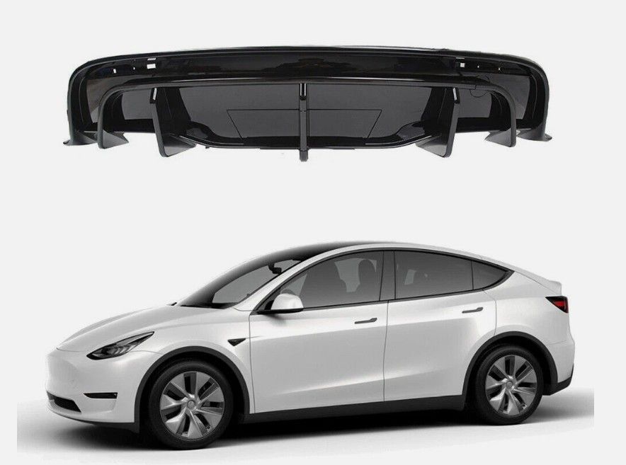 Brand New -  Tesla Model Y Rear Diffuser Lip Splitter Bumper Lip Gloss Black 2020 -24