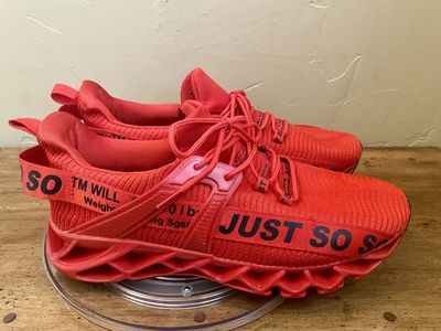 JUST SO SO Men's Red Shoes (3rd Generation), Size 11-11.5 - Running, Walking, Or Jogging Tennis/Sneakers - C PIX