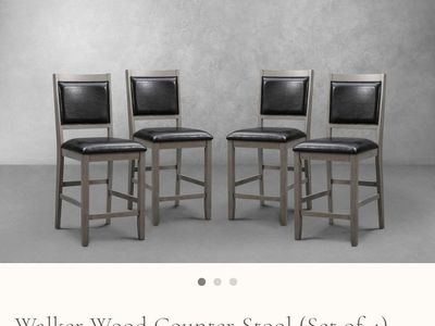 Walker Wood Counter Stool (Set of 4), light Gray