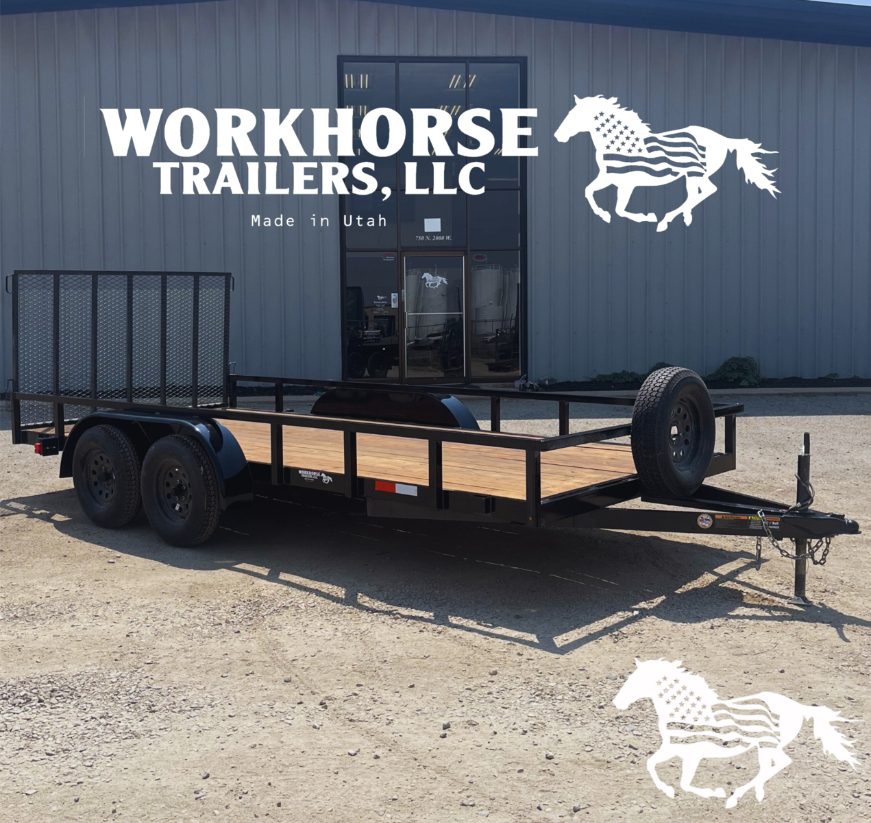 7x16' Workhorse Tandem Utility Trailer Base *SPARE TIRE INCLUDED*