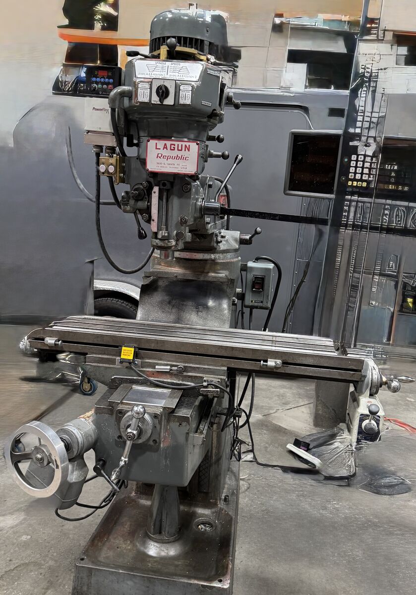 Lagun Vertical Knee Mill, Model FT 1, 9 x 42 Table, 3HP, DRO, Inverter Drive