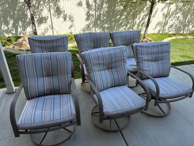 6 swivel patio chairs