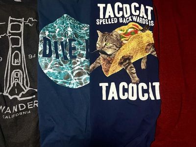 Men's XL T-Shirts - Old Navy Golden Gate, Dive Graphic, TacoCat, and Maroon Tee