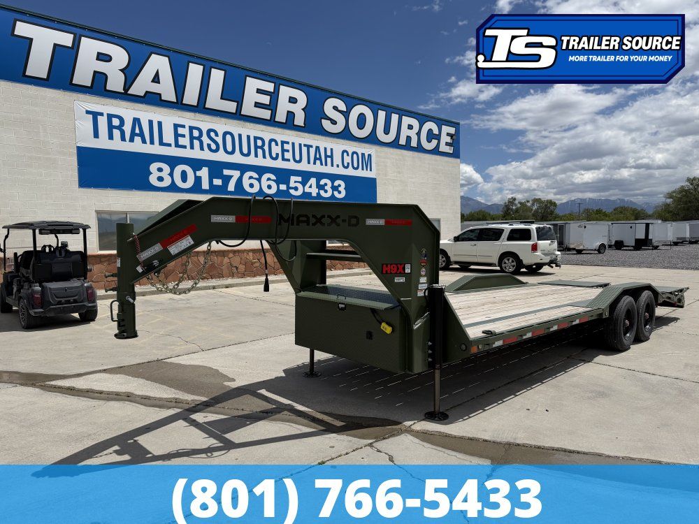 8.5x24 Maxx-D H9X Gooseneck Equipment Trailer -  22K GVWR - 12" Cross Member Upgrade, Hydraulic Jack(s), Max Ramps