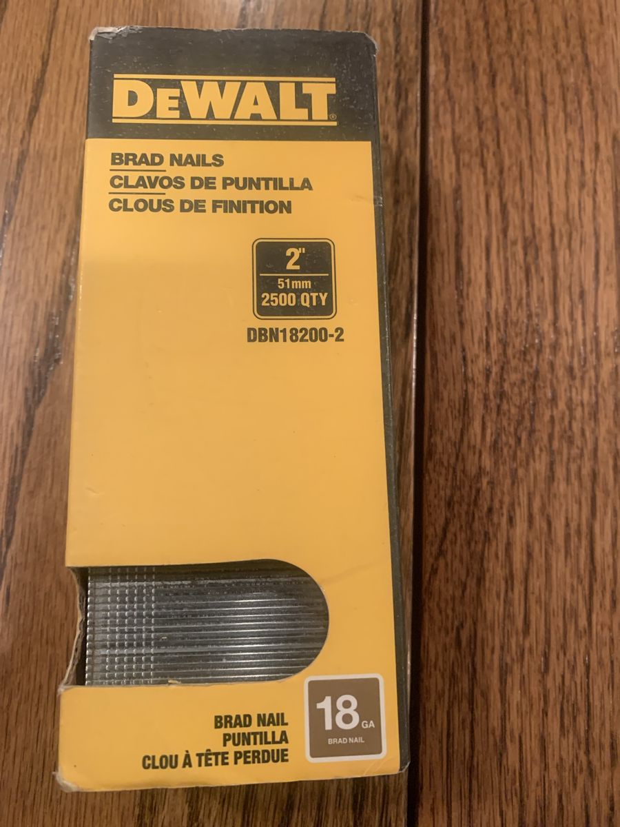 DEWALT DBN18200-2 2" 18 Gauge Brad Nails - 2500 Count, New