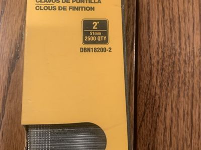 DEWALT DBN18200-2 2" 18 Gauge Brad Nails - 2500 Count, New