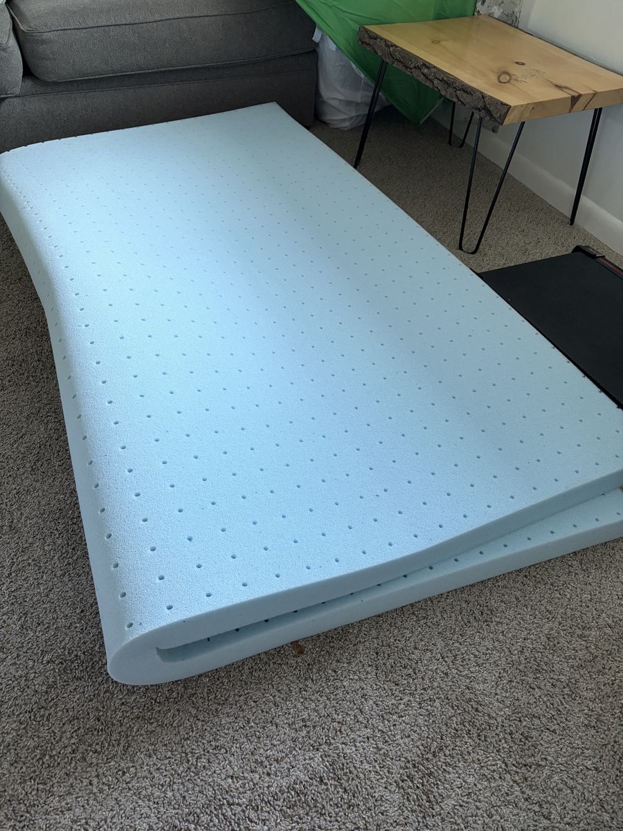 Light Blue California King Size Memory Foam Mattress Topper with Ventilation Holes