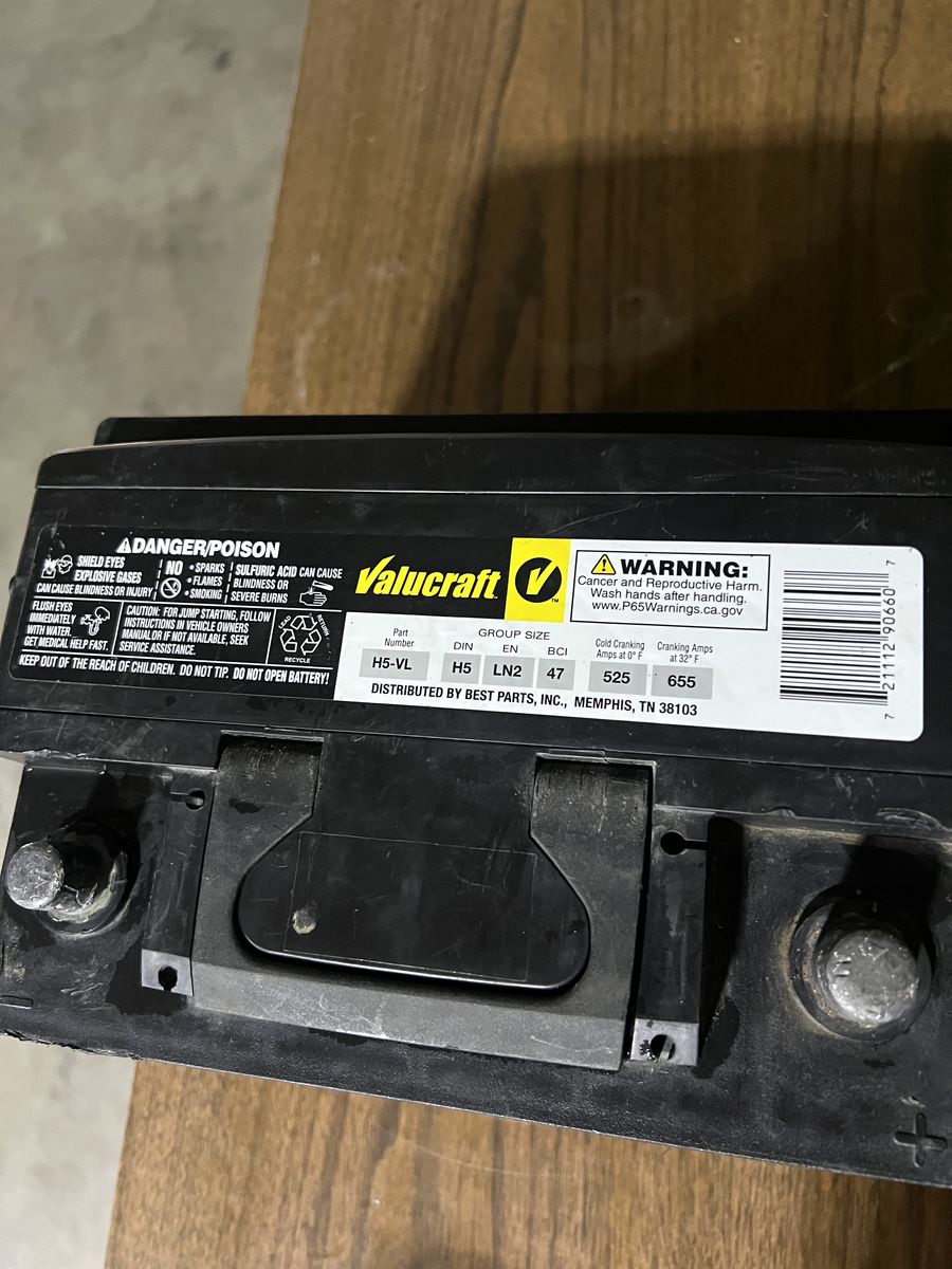 Valuecraft battery part number H5 working good