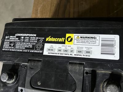 Valuecraft battery part number H5 working good