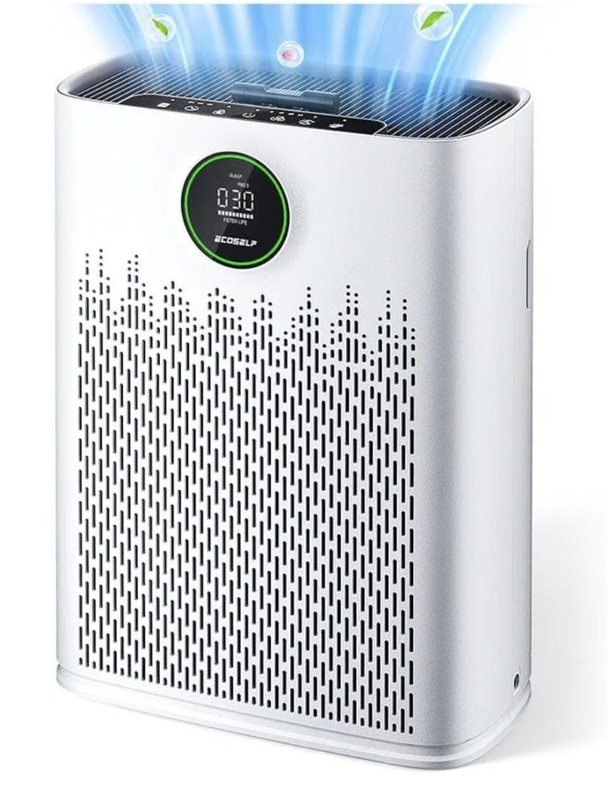 New! ECOSELF Air Purifier Home Large Room 2400 Ft² True HEPA Filter Smart Mode Aromatherapy