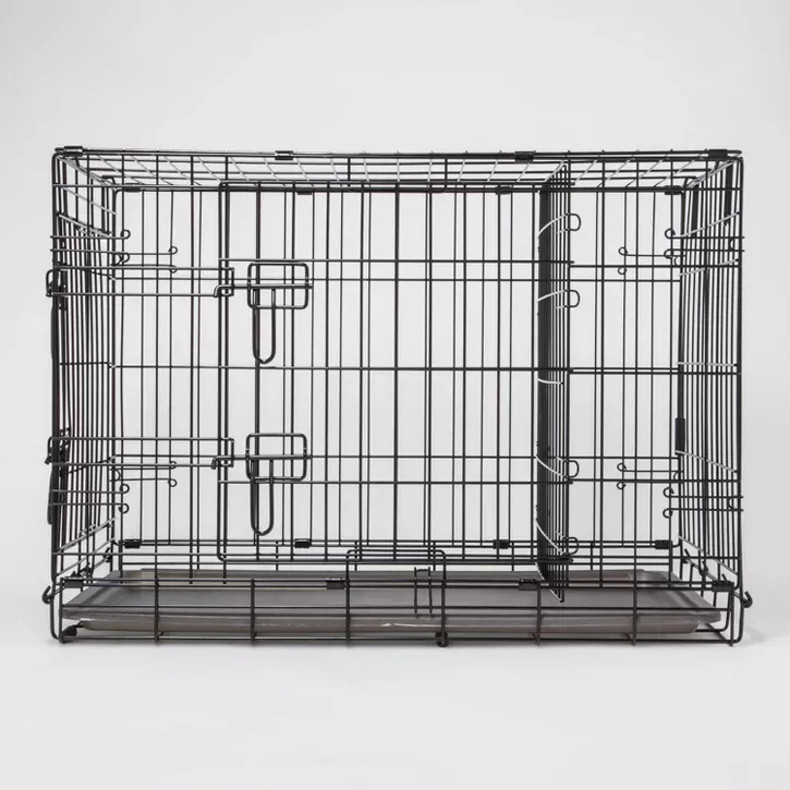 Wire Collapsible Dog Crate - M - Black - Boots & Barkle