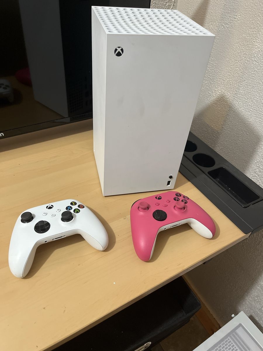 Xbox Series X 1TB Console with Two Controllers (White and Pink)