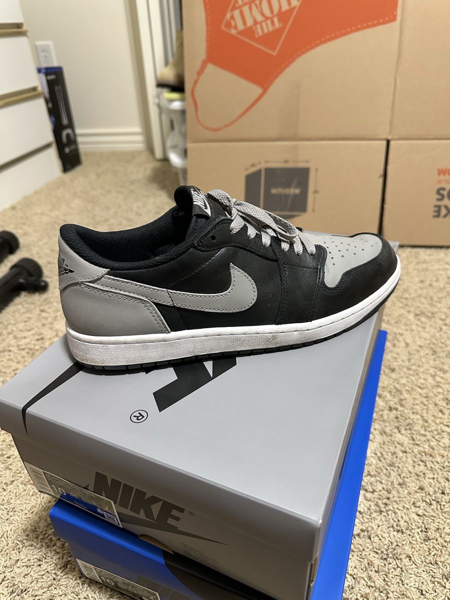 Nike Air Jordan 1 Low Black Grey White Men's Shoes Size 10 Casual Sneakers - used