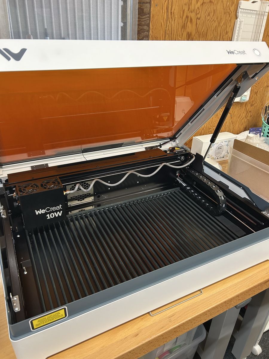 WeCreat Vision 10W Desktop Laser Engraver & Cutter with Rotary Attachment Kit