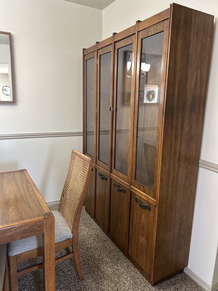 Matching solid wood China Hutch