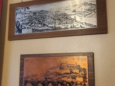 Vintage Framed Würzburg Germany Cityscape Artwork and Museum Poster Set
