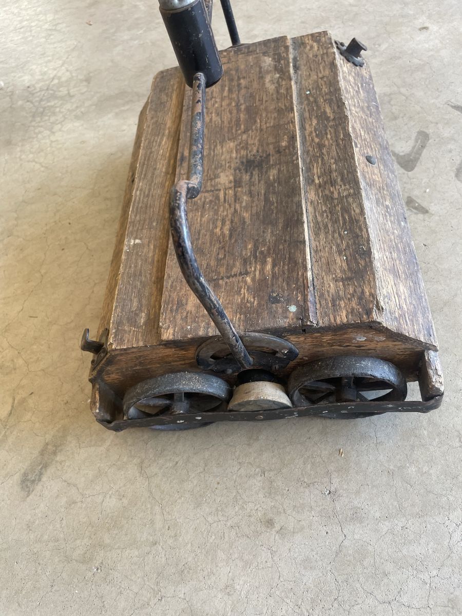 Vintage Wooden Carpet Sweeper Manual Push Vacuum Rustic Farmhouse Decor - Bissell