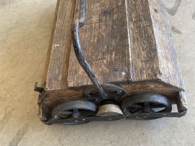 Vintage Wooden Carpet Sweeper Manual Push Vacuum Rustic Farmhouse Decor - Bissell