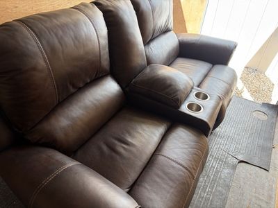 Brown Leather Loveseat Recliner