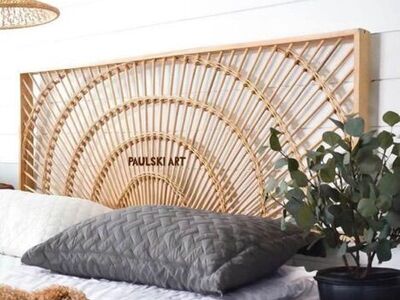 Boho Rattan Headboard - Queen